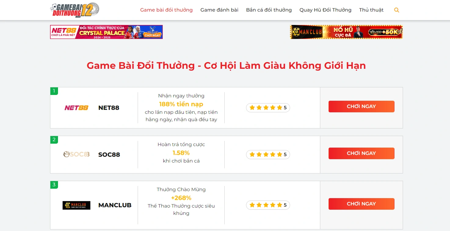 Trang chủ Game Bài Đổi Thưởng